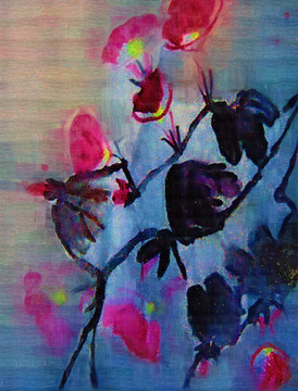 油画 花
