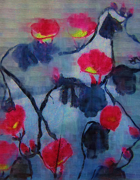 油画 花
