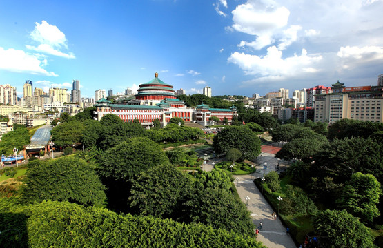 重庆人民大礼堂和人民广场高清图