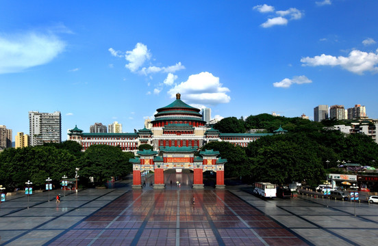 重庆人民大礼堂和人民广场高清图