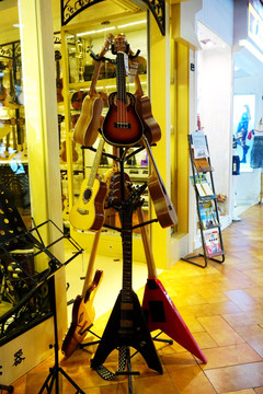 吉它乐器店装饰