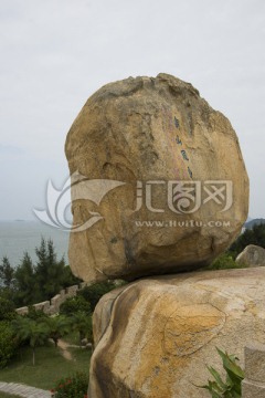 福建东山岛风光 海岛 风动石