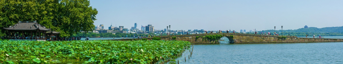 西湖风光 断桥全景