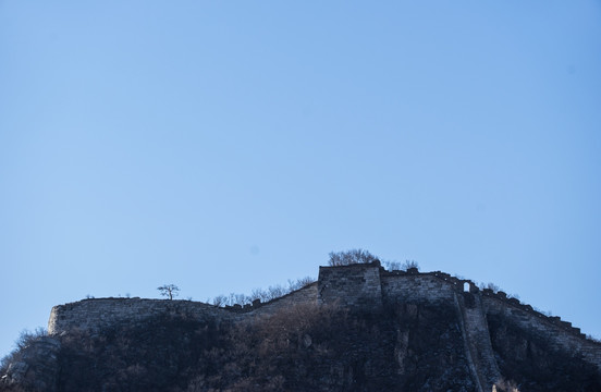 箭扣残雪 城墙 天空