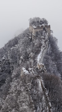 箭扣飞雪 敌楼 烽火台 云海