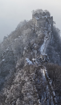 箭扣飞雪  烽火台 云海