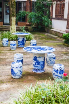 中国风 瓷桌 陶瓷桌凳