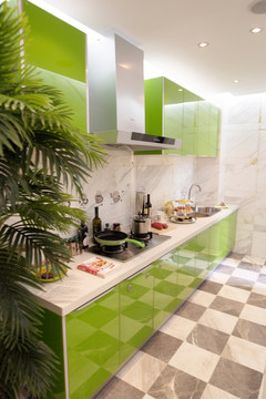 绿色小清新厨房样板