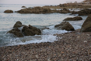 海边的石头 海浪