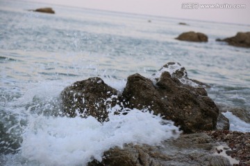 海边的石头 海浪