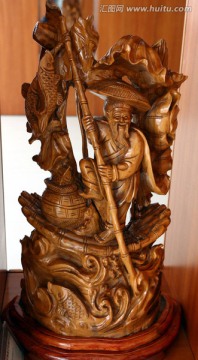 木雕渔翁像