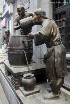 酿酒工艺雕塑