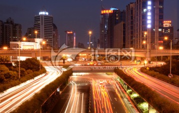 杭州中河高架桥 西湖大道 夜景