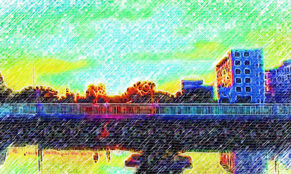 城市建筑风景画