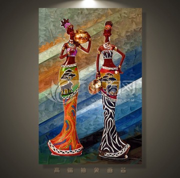 非洲女郎抽象油画