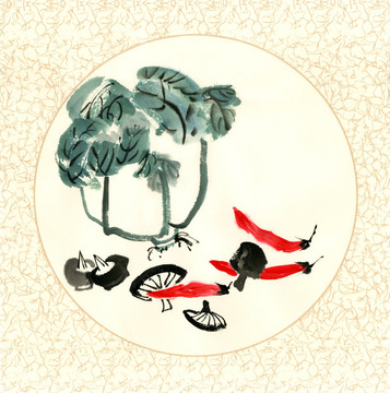 国画蔬菜 装饰画