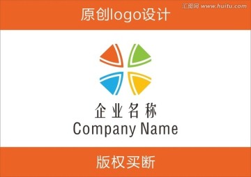 彩色logo X形logo