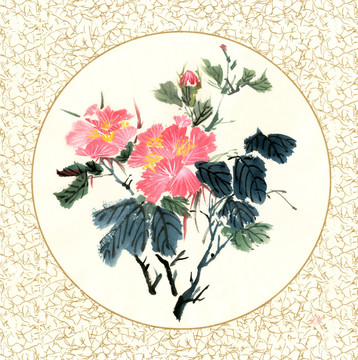 国画芙蓉花 装饰画