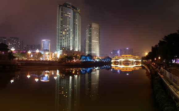 成都安顺廊桥 成都夜景