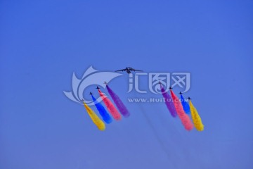 大阅兵领队机梯队 彩带