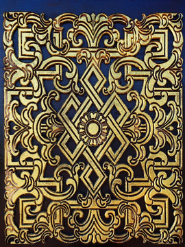 蒙古族风格木门装饰图案
