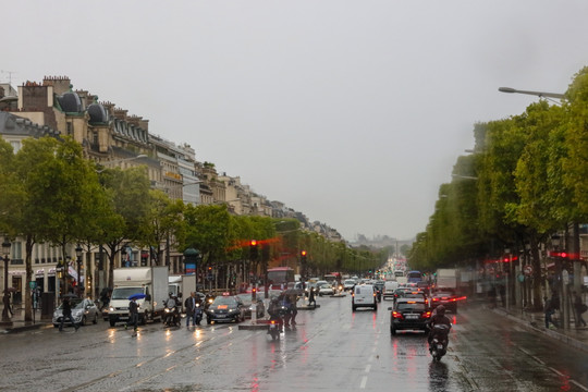 巴黎街景 雨天的巴黎 法国巴黎