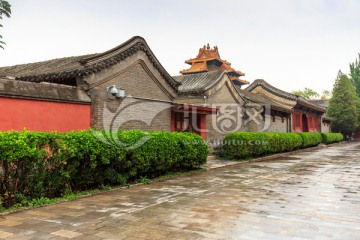 北京故宫中式古建筑石板路