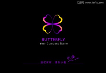 四叶草logo 蝴蝶logo