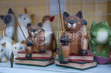 泰国木雕 小猫