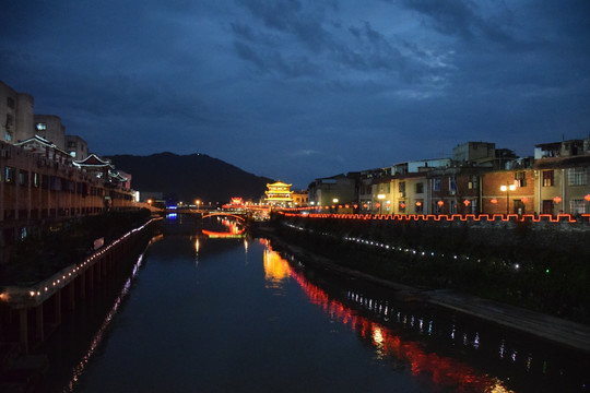 汀州古城墙夜景