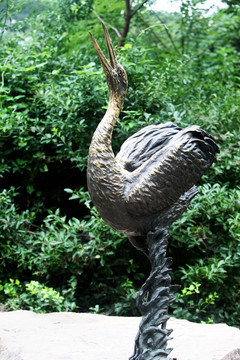 鹭鸶 鸟类 铜雕
