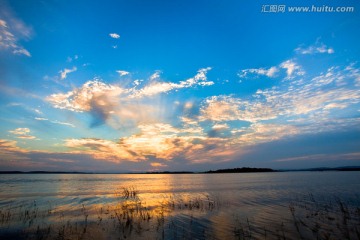 湖泊 晚霞（高清）