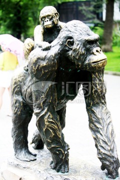 猿猴 雕像 北京动物园 铜像