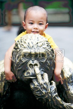 猿猴 雕像 北京动物园 儿童