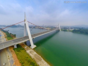 航拍 柳州 鹧鸪江大桥