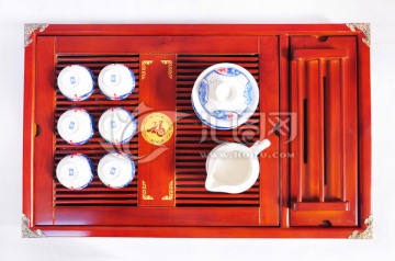 茶海青花瓷茶具
