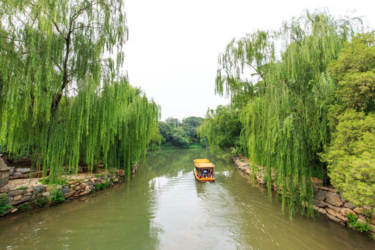 北京颐和园后溪河后湖游船画舫