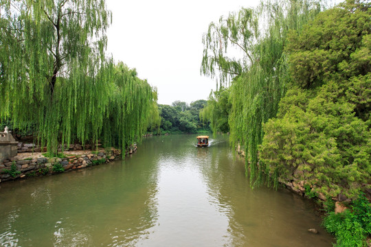 北京颐和园后溪河后湖游船画舫