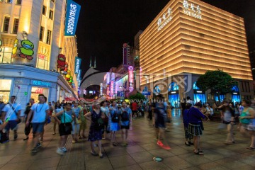 上海南京路步行街夜景