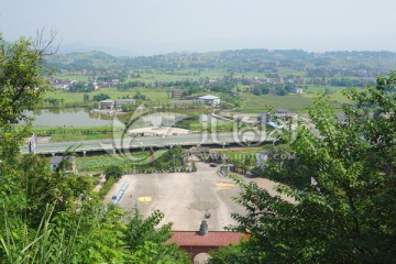 开江金山寺 佛教文化广场俯瞰