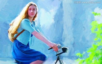 人物油画 少女（非真人）