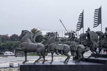 三国时期战马雕像