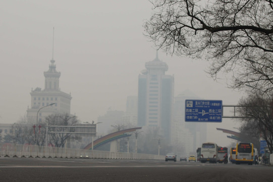 北京长安街雾霾