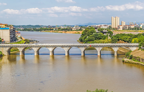 草桥 石鼓区全景 现代建筑