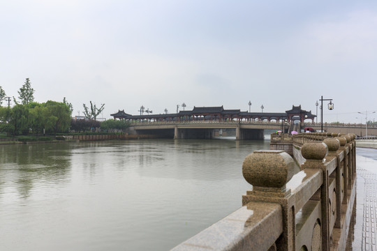 江南水乡苏州平门桥廊桥
