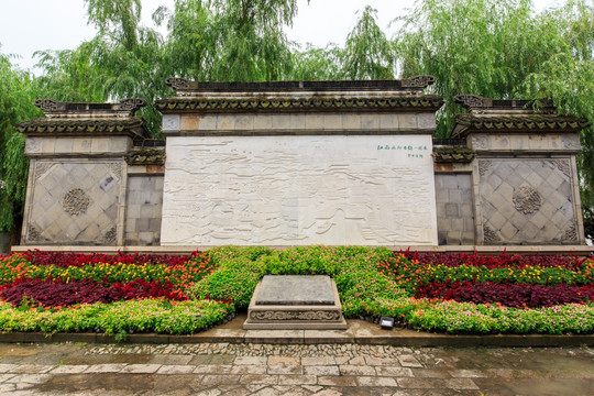 苏州周庄照壁浮雕砖雕