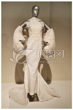 白色中国风旗袍