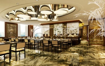 酒店餐厅效果图模型