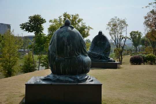 芜湖雕塑公园 望天门山 李白