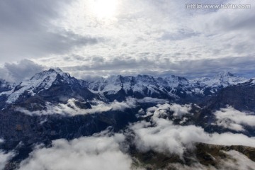 瑞士雪朗峰山顶风光